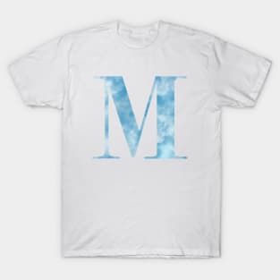 Clouds Blue Sky Initial Letter M T-Shirt